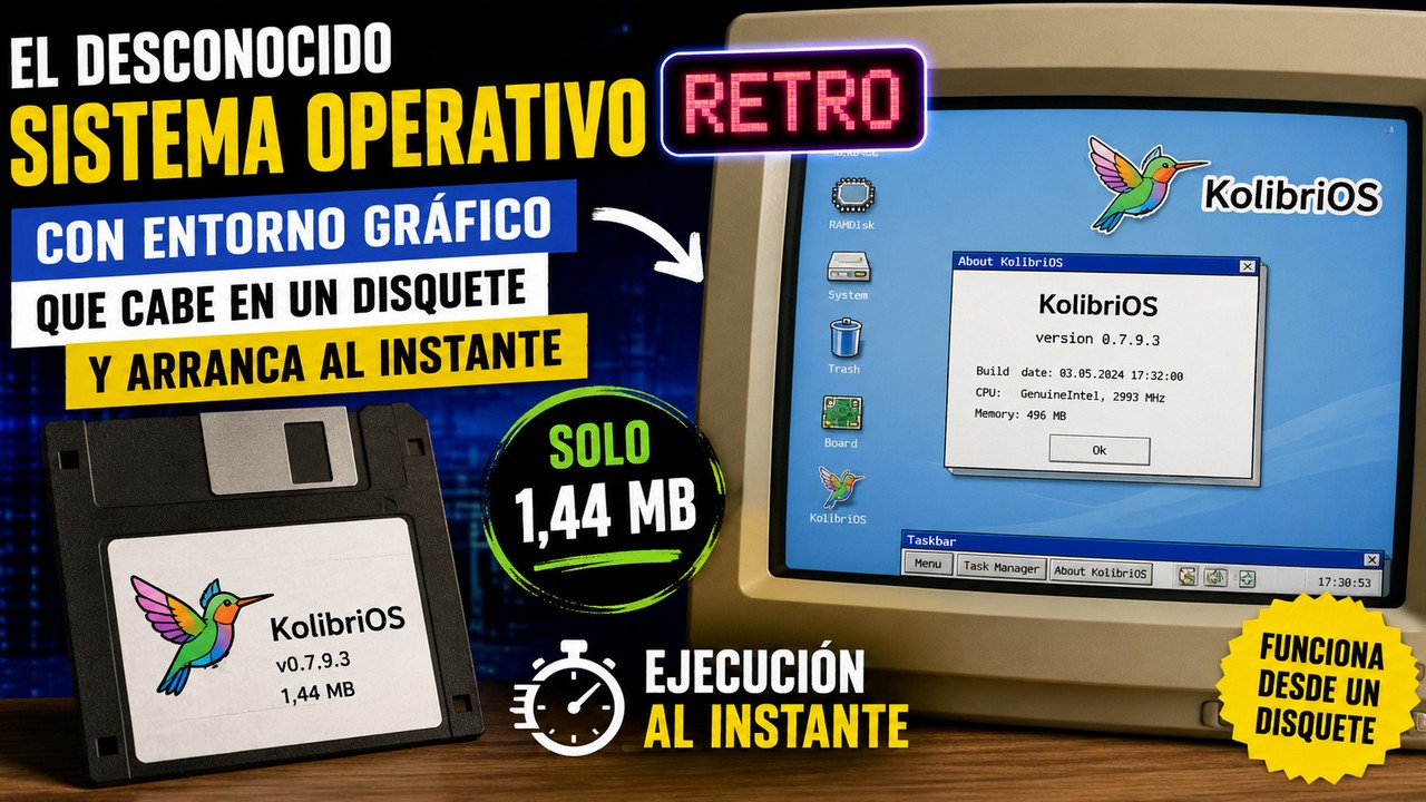El sistema operativo retro con entorno gráfico que cabe en un disquete y arranca al instante